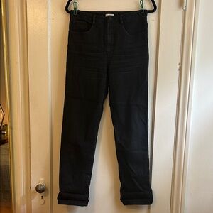 Women’s La Garconne Moderne Perfectly Distressed Black Straight Leg Jeans Denim